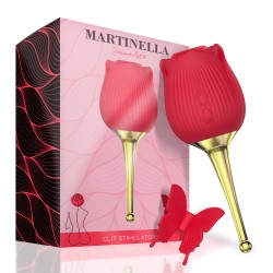 Martinella Succionador de Clitoris con Vibrador de Punto Hot Red
